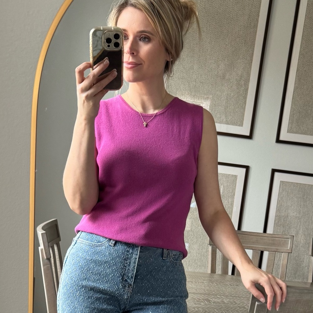 Women's Pink Sleeveless Top